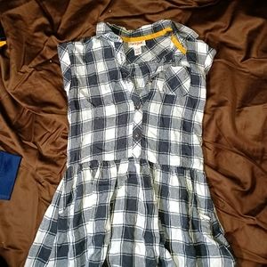 Plaid black and white dress
